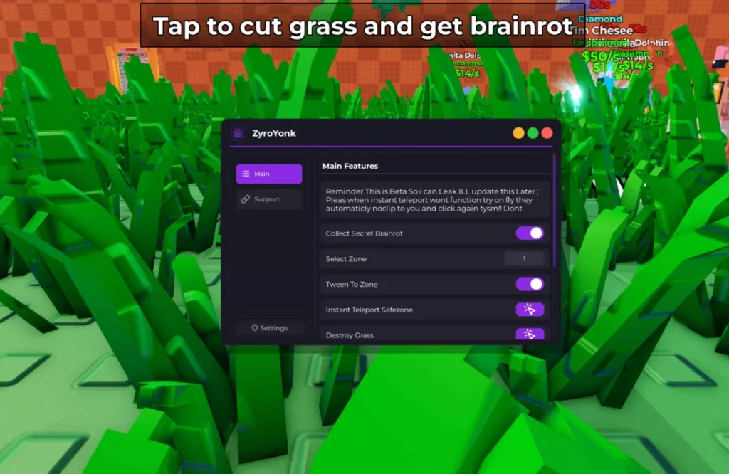 Cut Grass for Brainrots Script